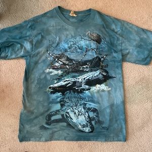 The Mountain Tie Dye Blue alligator swamp t shirt